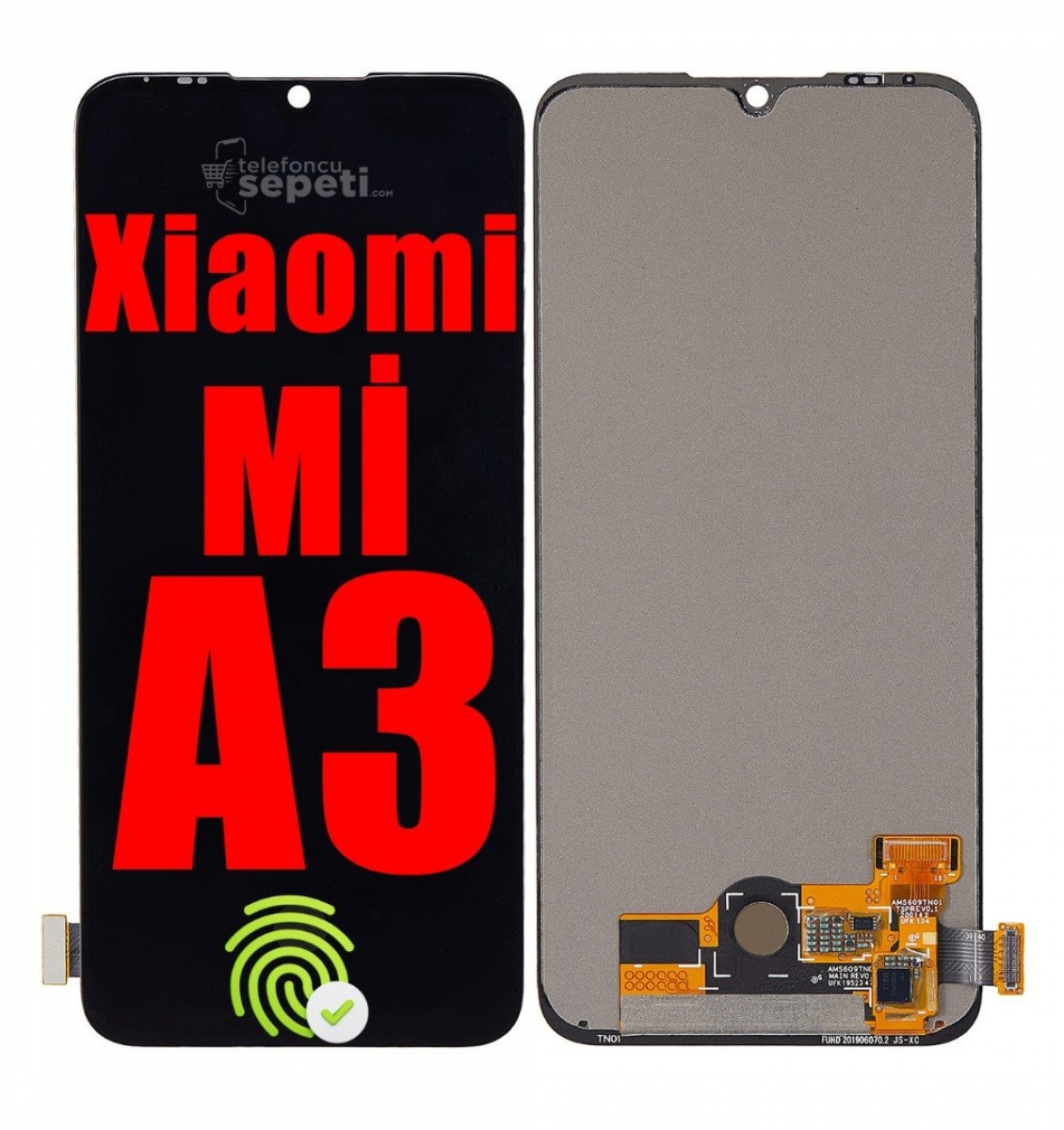 Xiaomi Mi A3 Ekran Dokunmatik Siyah Çıtasız Oled