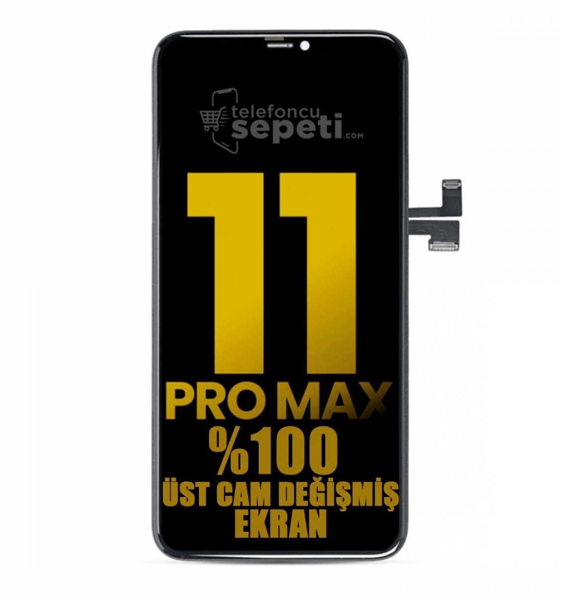 iPhone 11 Pro Max Ekran Dokunmatik Siyah %100 Cam Değişmiş