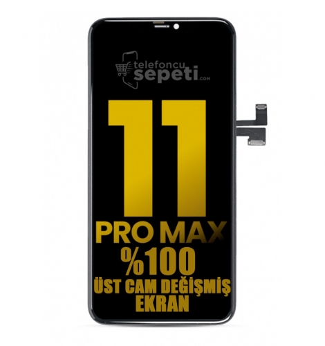 iPhone 11 Pro Max Ekran Dokunmatik Siyah %100 Cam Değişmiş 