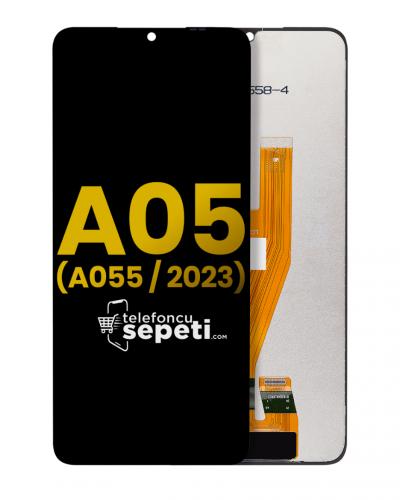 Samsung Galaxy A05 A055 Ekran Dokunmatik Siyah Çıtasız %100 Orijinal 