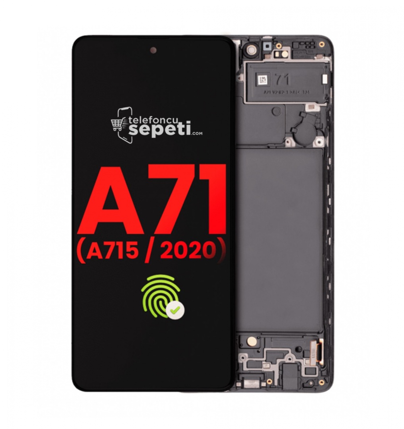 Samsung Galaxy A71 A715 Ekran Dokunmatik Siyah Çıtalı %100 Orijinal