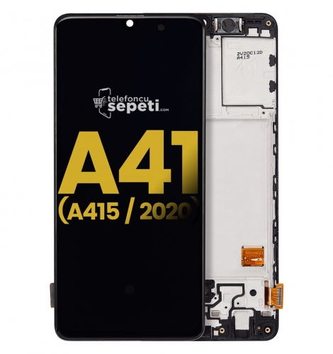 Samsung Galaxy A41 A415 Ekran Dokunmatik Siyah Çıtalı %100 Oled