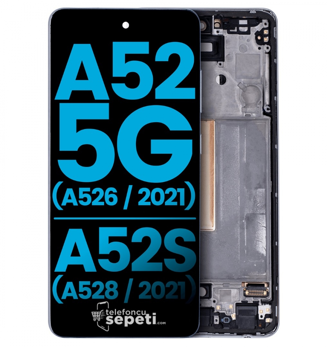 Samsung Galaxy A52s A528 Ekran Dokunmatik Siyah Çıtalı Oled