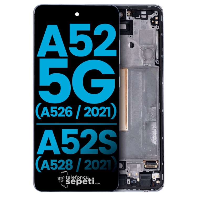Samsung Galaxy A52s A528 Ekran Dokunmatik Siyah Çıtalı Oled