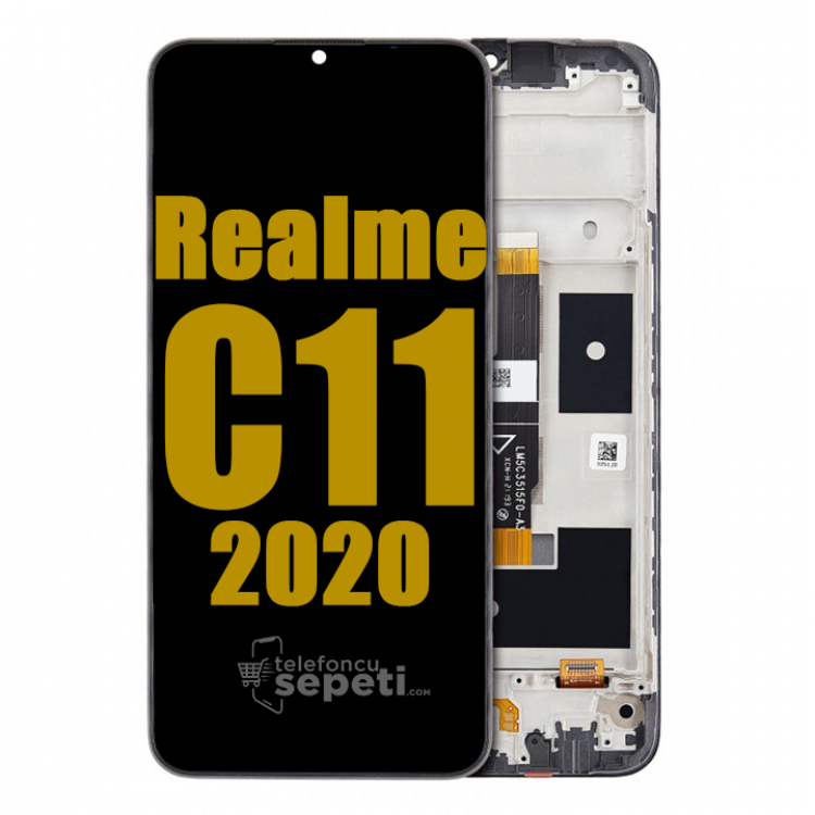 Realme C11 2020 Ekran Dokunmatik Siyah Çıtalı %100 Orijinal 