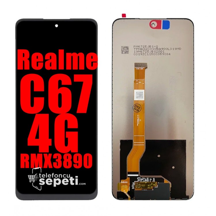 Realme C67 4G Ekran Dokunmatik Siyah Çıtasız %100 Orijinal