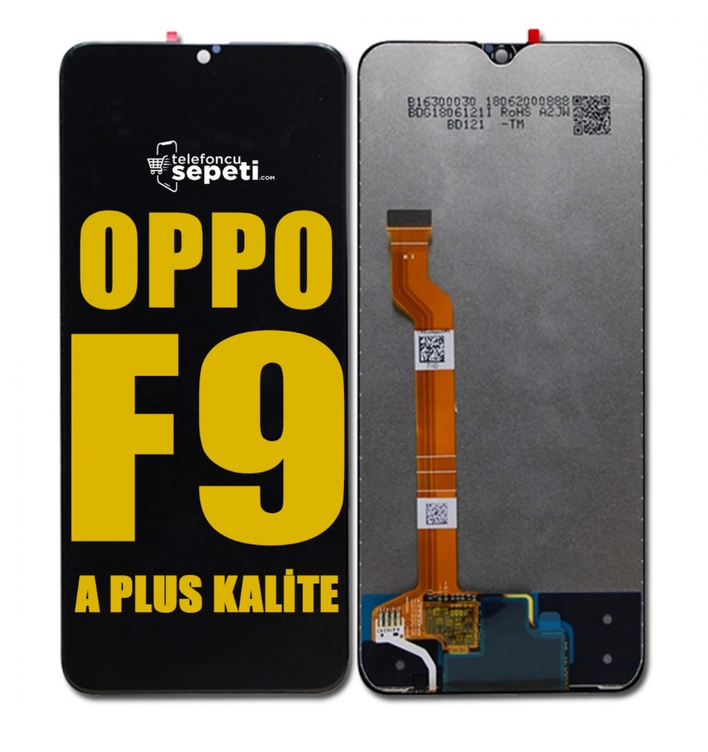 Oppo F9 Ekran Dokunmatik Siyah Çıtasız A Plus Kalite