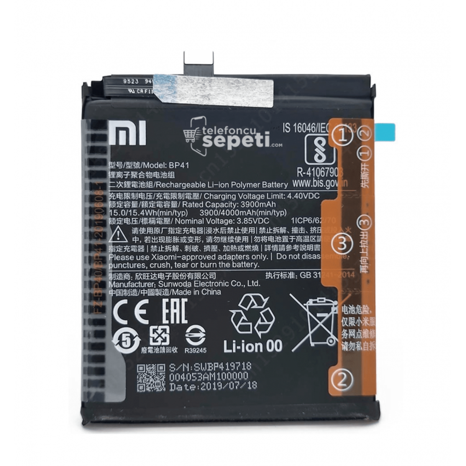 Xiaomi Mi 9T Batarya Pil Orijinal BP41 Xiaomi Mi 9T Batarya Pil Orijinal BP41