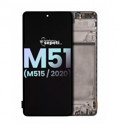 Samsung Galaxy M51 M515 Ekran Dokunmatik Siyah Çıtalı %100 Orijinal