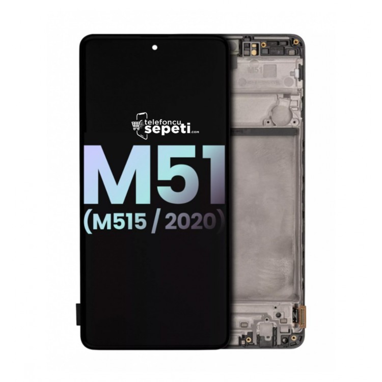 Samsung Galaxy M51 M515 Ekran Dokunmatik Siyah Çıtalı Orijinal %100 Servis Ürün