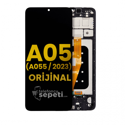 Samsung Galaxy A05 A055 Ekran Dokunmatik Siyah Çıtalı %100 Orijinal 