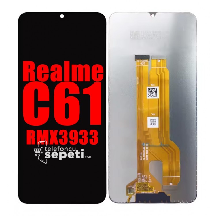 Realme C61 Ekran Dokunmatik Siyah Çıtasız %100 Orijinal