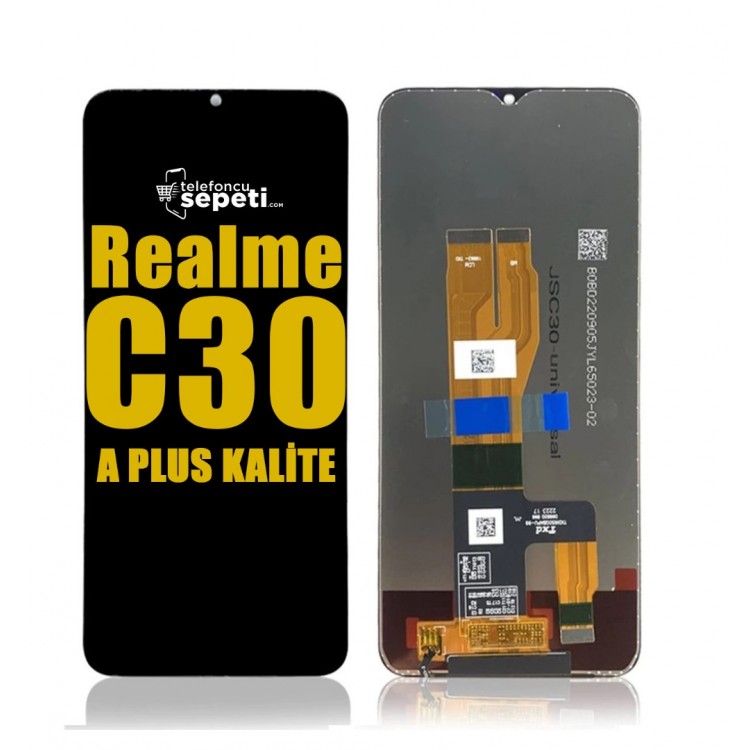 Realme C30 Ekran Dokunmatik Siyah Çıtasız A Plus Kalite