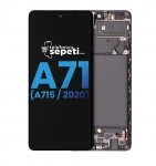 Samsung Galaxy A71 A715 Ekran Dokunmatik Siyah Çıtalı Revize "Tam Boyut"