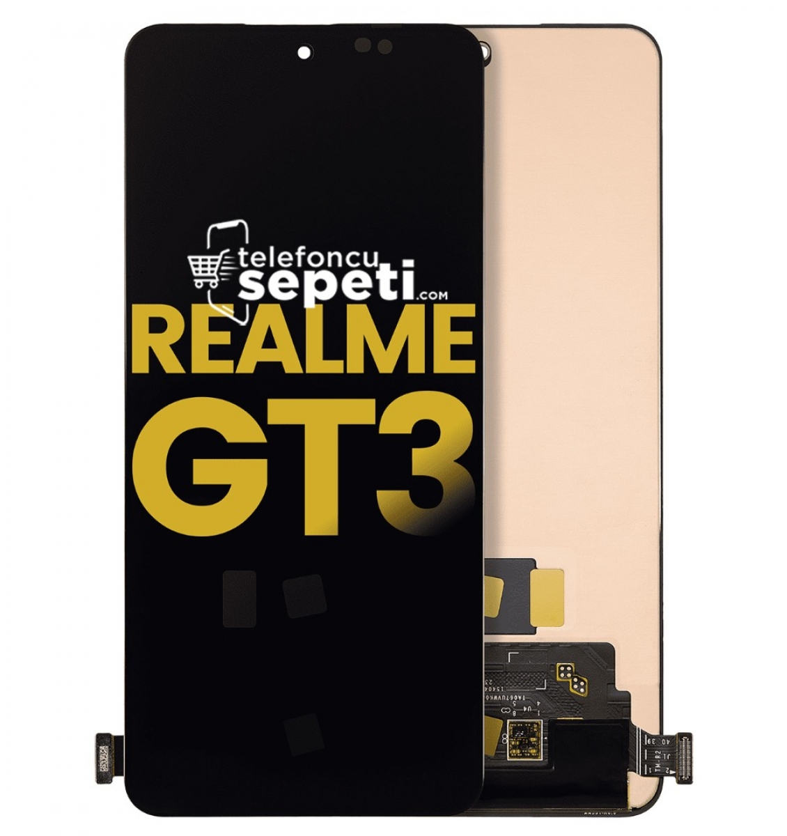 Realme Gt3 Ekran Dokunmatik Siyah Çıtasız %100 Orijinal