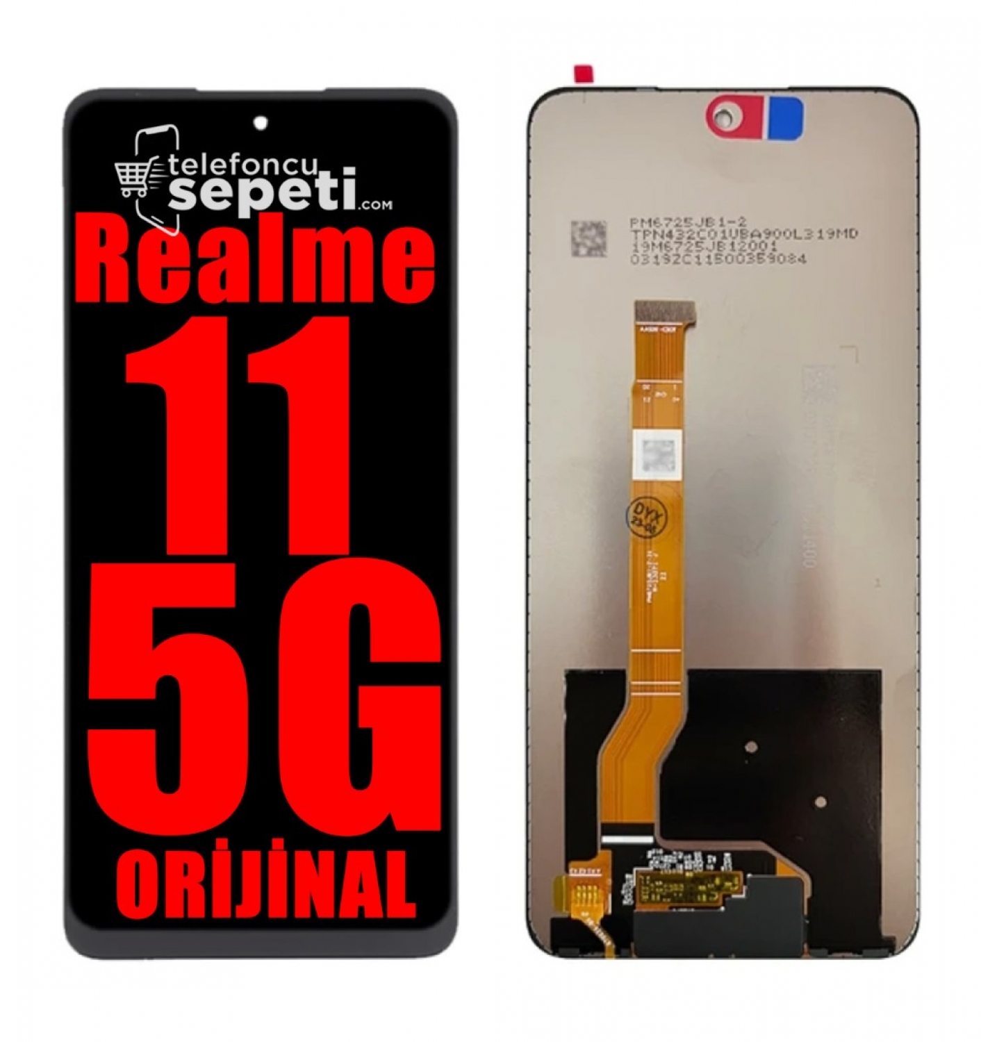 Oppo Realme 11 5G Ekran Dokunmatik Siyah Çıtasız %100 Orijinal
