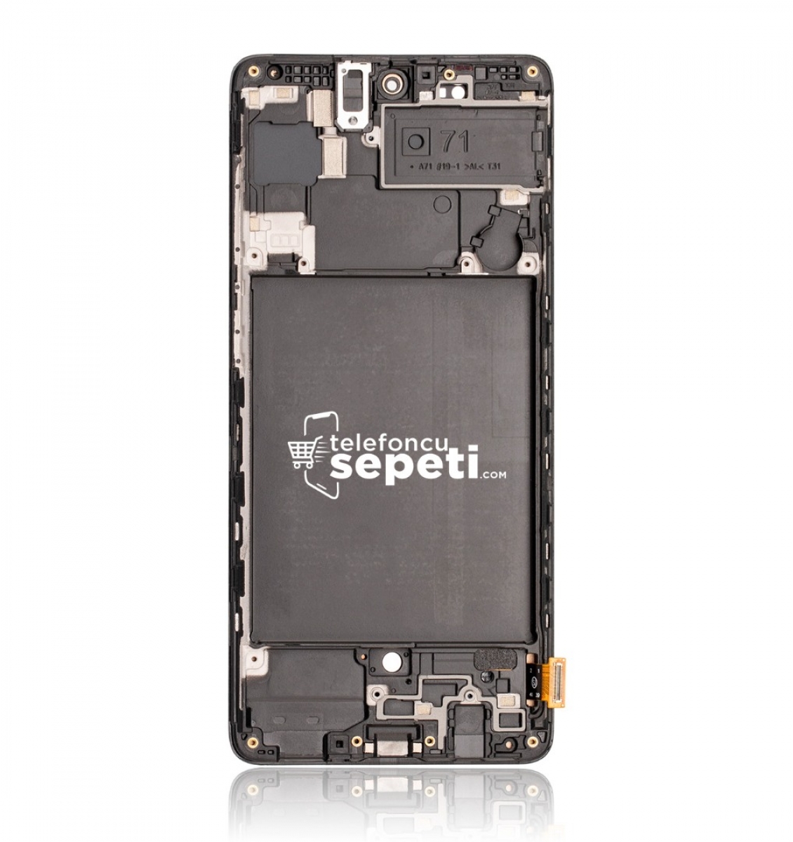 Samsung Galaxy A71 A715 Ekran Dokunmatik Siyah Çıtalı Revize "Tam Boyut"
