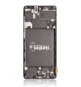 Samsung Galaxy A71 A715 Ekran Dokunmatik Siyah Çıtalı Revize "Tam Boyut"