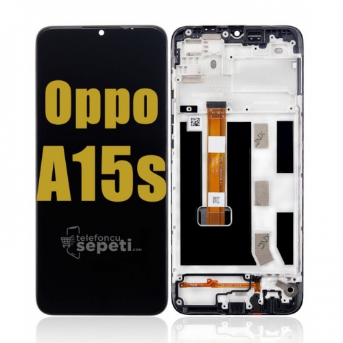 Oppo A15s Ekran Dokunmatik Siyah Çıtalı %100 Birebir Ürün