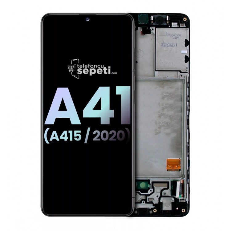 Samsung Galaxy A41 A415 Ekran Dokunmatik Siyah Çıtalı Orjinal %100 Servis Ürün