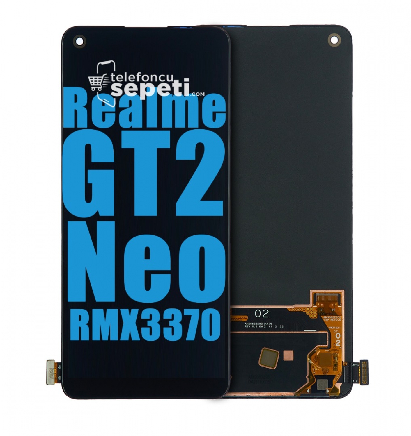 Realme GT Neo 2 Ekran Dokunmatik Siyah Çıtasız %100 Orijinal
