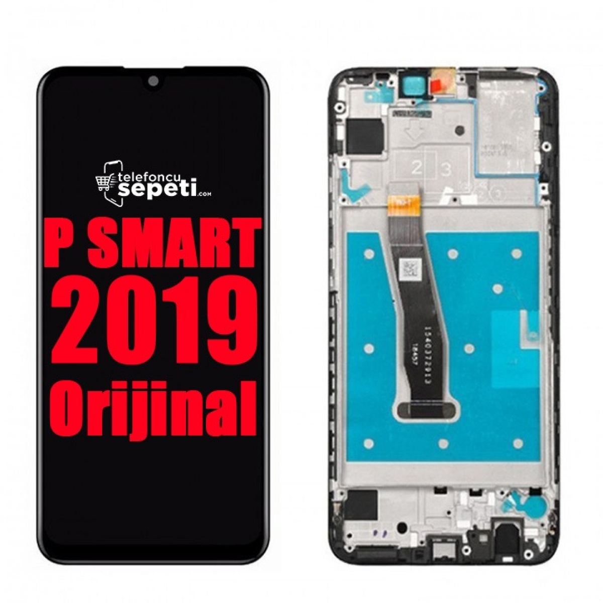 Huawei P Smart 2019 Ekran Dokunmatik Siyah Çıtalı Orjinal