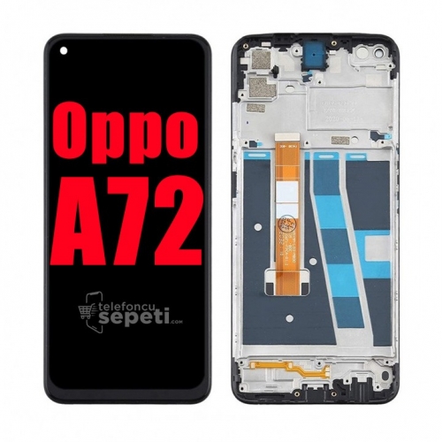 Oppo A72 Ekran Dokunmatik Siyah Çıtalı %100 Orijinal 