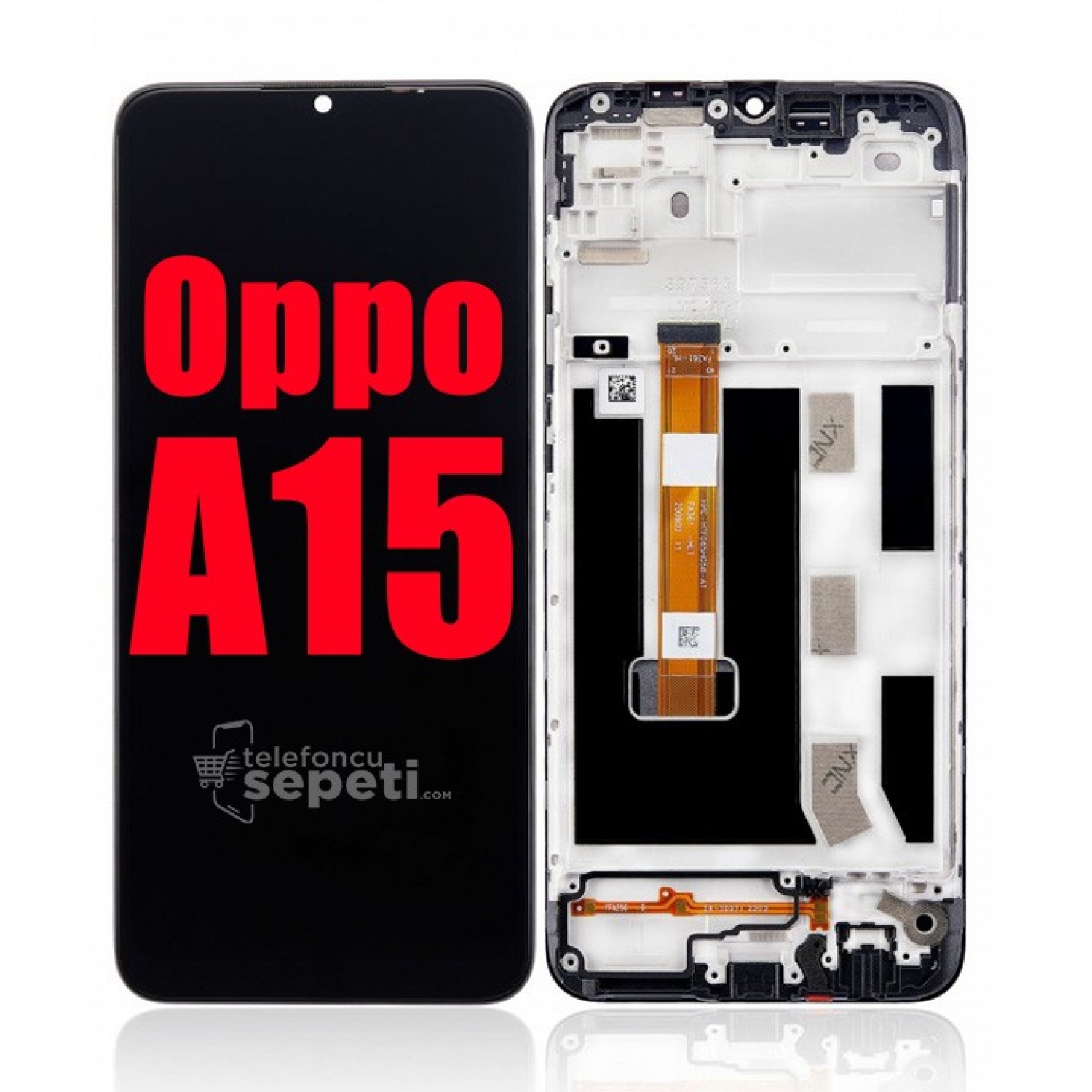 Oppo A15 Ekran Dokunmatik Siyah Çıtalı Orjinal