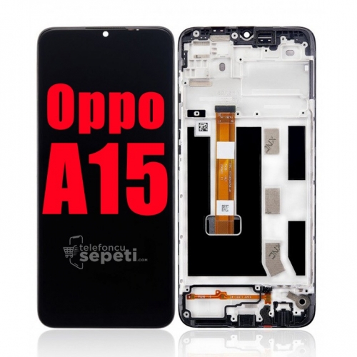 Oppo A15 Ekran Dokunmatik Siyah Çıtalı %100 Orijinal 