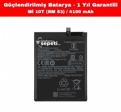 Xiaomi Mi 10t Batarya BM53 4100 Mah "Yüksek Kapasiteli"