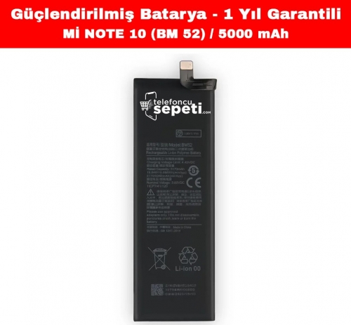 Xiaomi Mi Note 10 Batarya BM52 5000 mAh "Yüksek Kapasiteli"