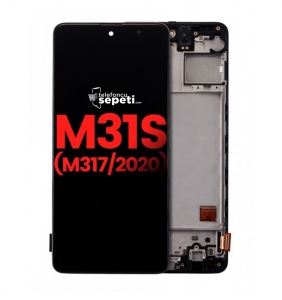 Samsung Galaxy M31s M317 Ekran Dokunmatik Siyah Çıtalı Orijinal