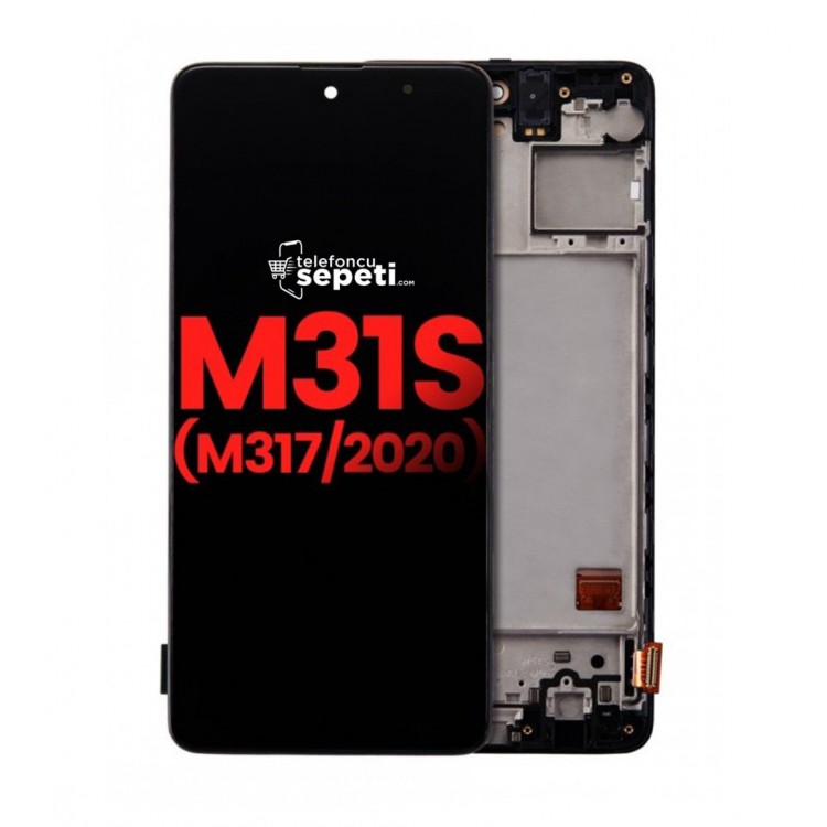 Samsung Galaxy M31s M317 Ekran Dokunmatik Siyah Çıtalı Orijinal