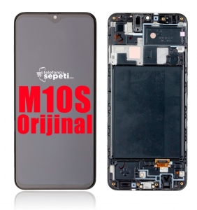 Samsung Galaxy M10s M107 Ekran Dokunmatik Siyah Çıtalı %100 Orijinal
