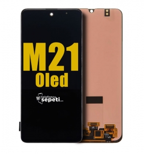Samsung Galaxy M21 M215 Ekran Dokunmatik Siyah Çıtasız Oled