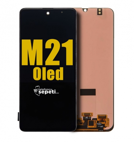 Samsung Galaxy M21 M215 Ekran Dokunmatik Siyah Çıtasız %100 Oled