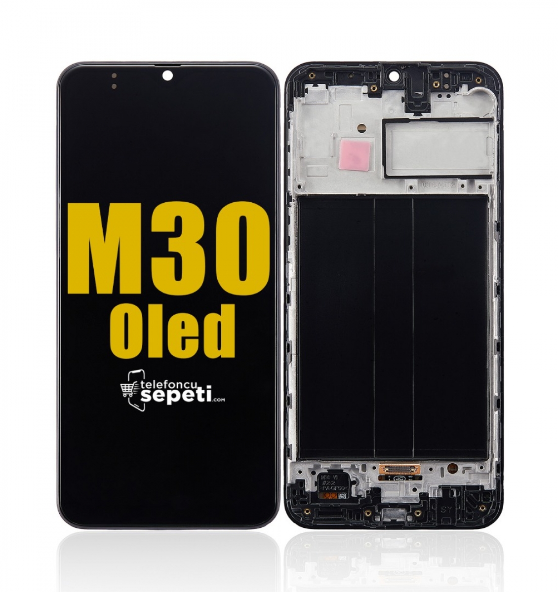 Samsung Galaxy M30 M305 Ekran Dokunmatik Siyah Çıtalı %100 Oled