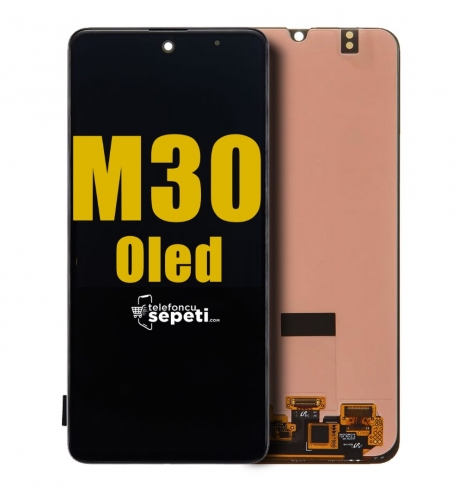 Samsung Galaxy M30 M305 Ekran Dokunmatik Siyah Çıtasız %100 Oled