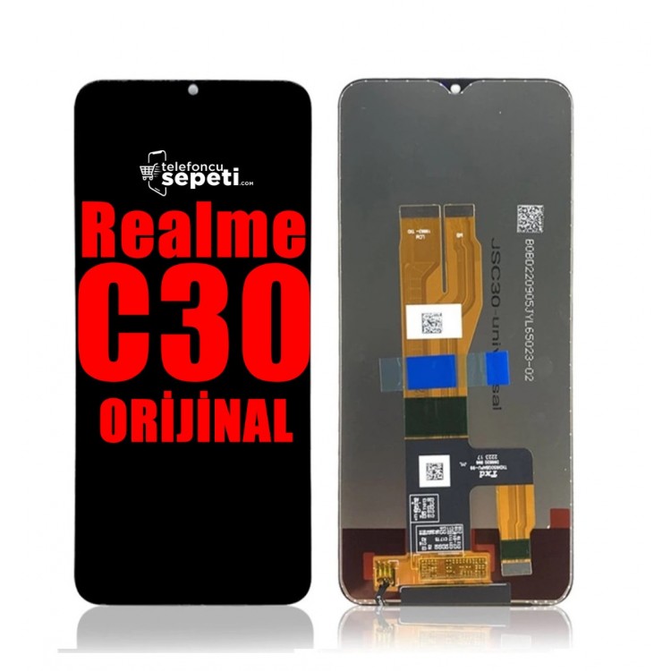 Realme C30 Ekran Dokunmatik Siyah Çıtasız %100 Orijinal