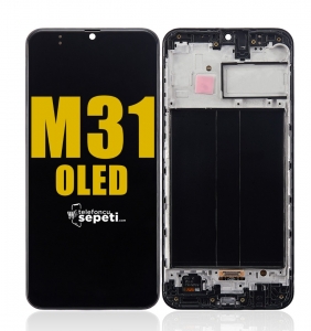 Samsung Galaxy M31 M315 Ekran Dokunmatik Siyah Çıtalı %100 Oled