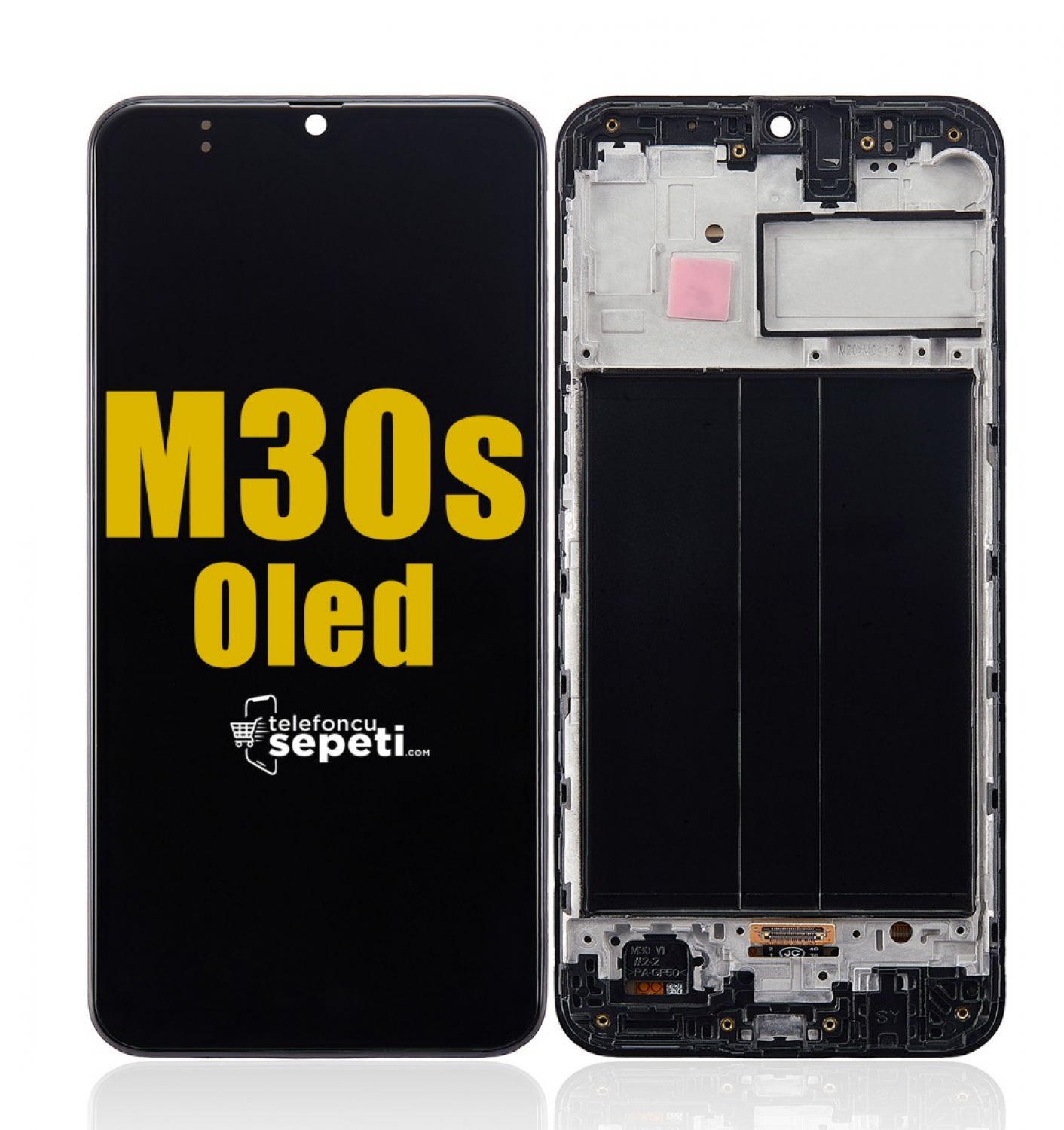 Samsung Galaxy M30s M307 Ekran Dokunmatik Siyah Çıtalı %100 Oled