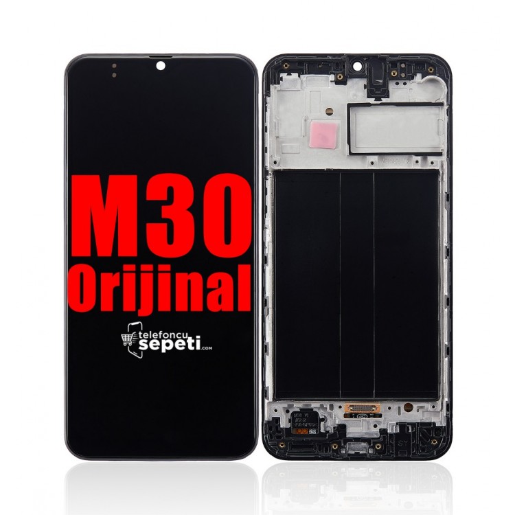 Samsung Galaxy M30 M305 Ekran Siyah Çıtalı Orijinal %100 Servis Ürün