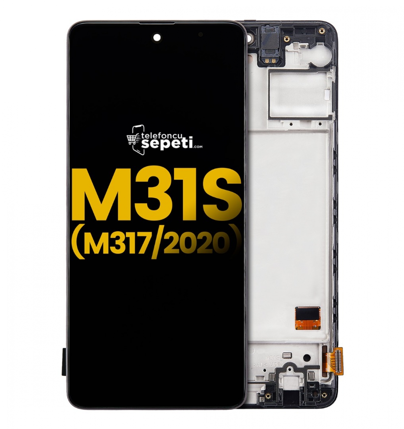 Samsung Galaxy M31s M317 Ekran Dokunmatik Siyah Çıtalı Oled