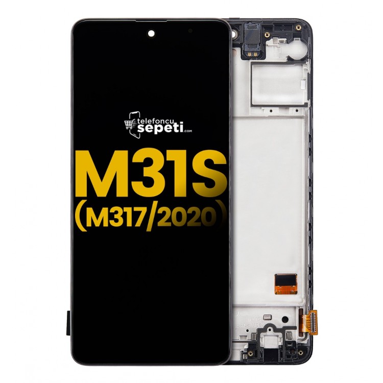 Samsung Galaxy M31s M317 Ekran Dokunmatik Siyah Çıtalı Oled