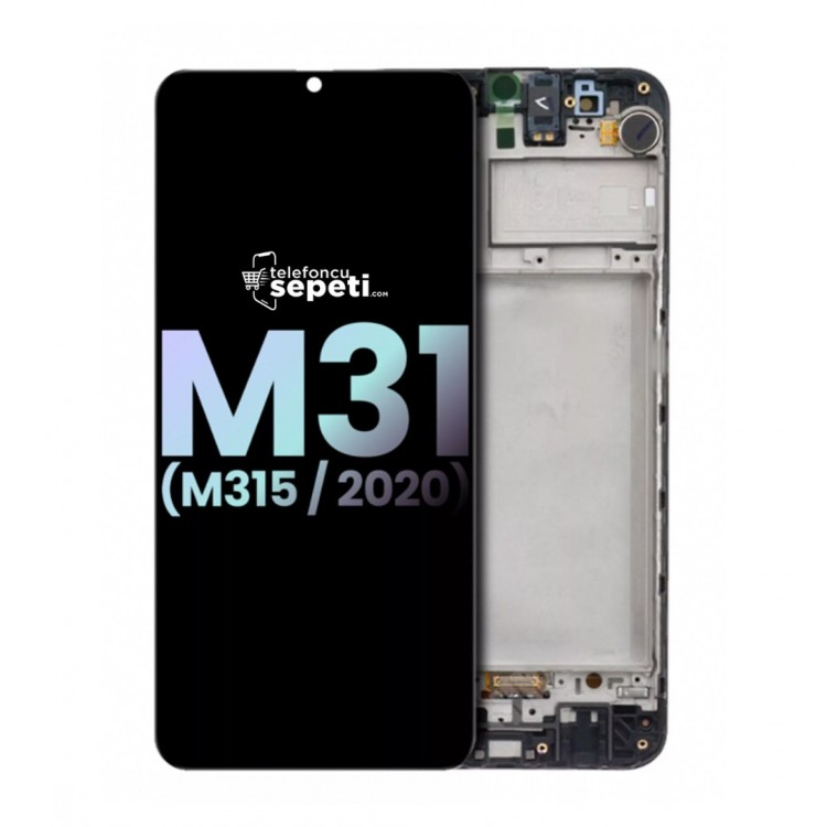 Samsung Galaxy M31 M315 Ekran Dokunmatik Siyah Çıtalı %100 Orjinal Servis Ürün