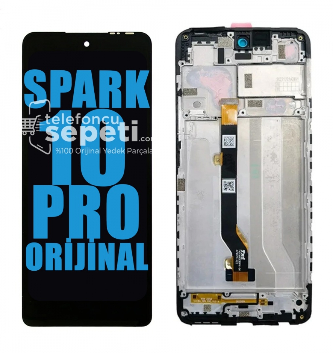 Tecno Spark 10 Pro Ekran Dokunmatik Siyah Çıtalı %100 Orijinal