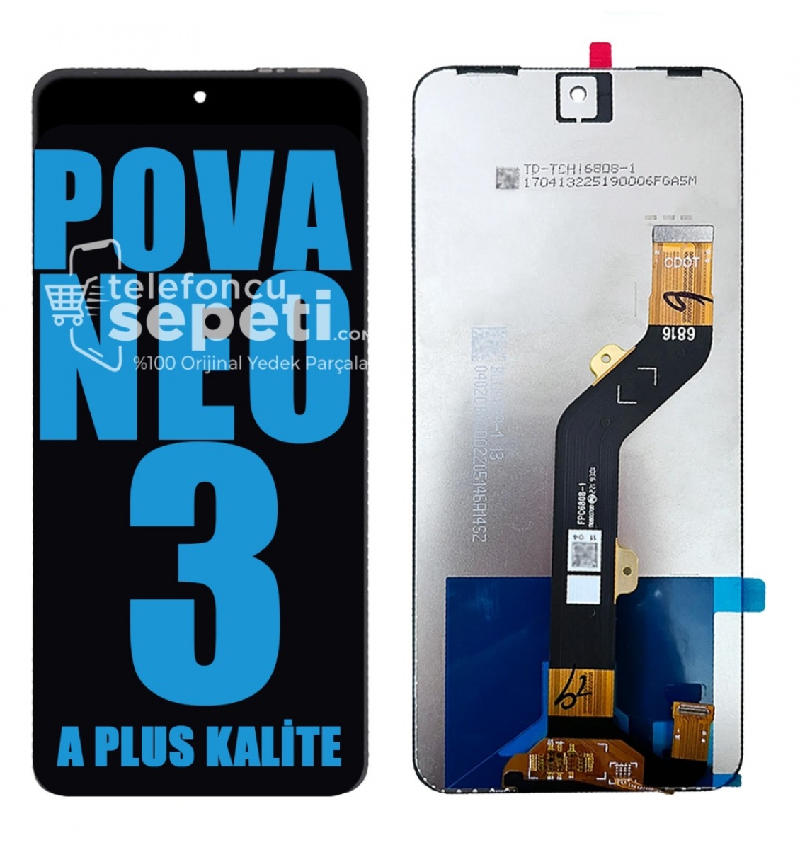 Tecno Pova Neo 3 Ekran Dokunmatik Siyah Çıtasız A Plus Kalite Tecno Pova Neo 3 Ekran Dokunmatik Siyah Çıtasız A Plus Kalite