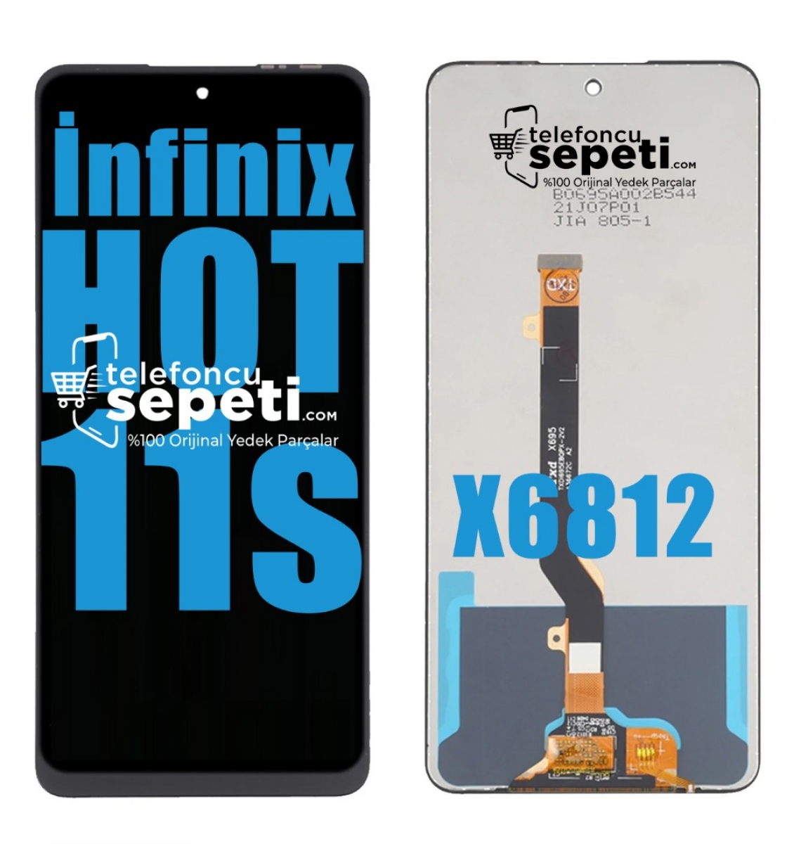 İnfinix Hot 11s Ekran Dokunmatik Siyah Çıtasız A Plus Kalite