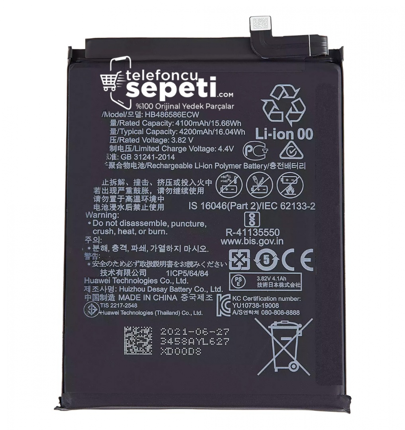 Huawei P40 Lite Batarya Pil %100 Orijinal