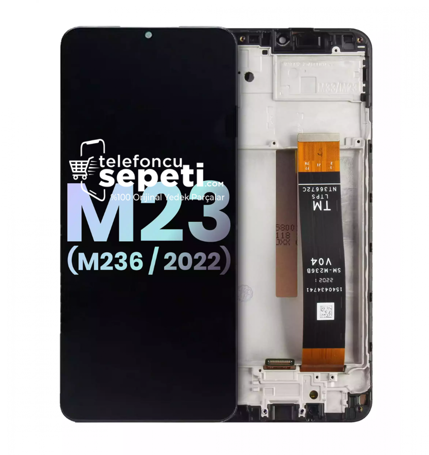 Samsung Galaxy M23 M236 Ekran Siyah Çıtalı %100 Orijinal